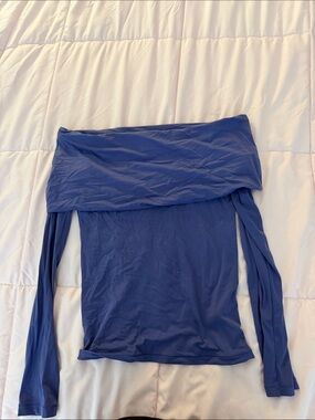 Wilfred Off-the-Shoulder Long Sleeve Top - Blue